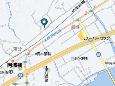 フローラツシャトー地図、阿南市津乃峰町にある2LDKの賃貸アパート