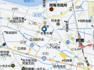 ＦＩＴタウン富岡Ａ〜Ｆ地図、阿南市富岡町にある賃貸一戸建住宅